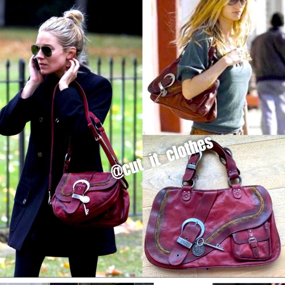 Christian Dior Gaucho brick red bag
